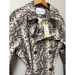 NWT Rebecca Minkoff‎ Snake Print Trench Coat XL Belted